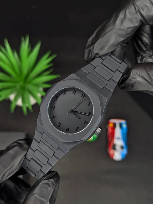 Black Aura – Premium Arabic Dial Watch with Master Lock |